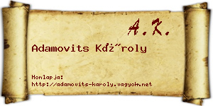 Adamovits Károly névjegykártya